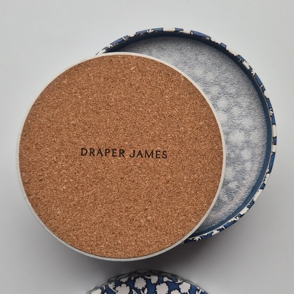 Draper James Blue Floral Wine Tote & Matching Coaster Set NWT